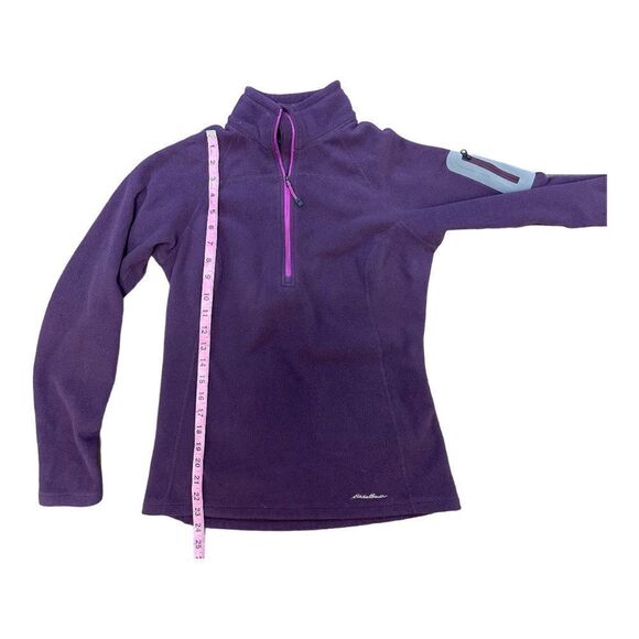 Eddie Bauer Pullover Quarter Zip Fleece Jacket Women's Sz S Purple Polartec - Picture 5 of 9